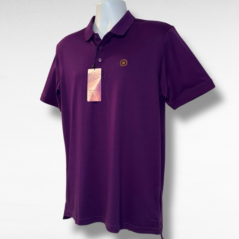 Louis Philippe Feather Touch Polo Shirt Men’s L Purple 100% Cotton NWT